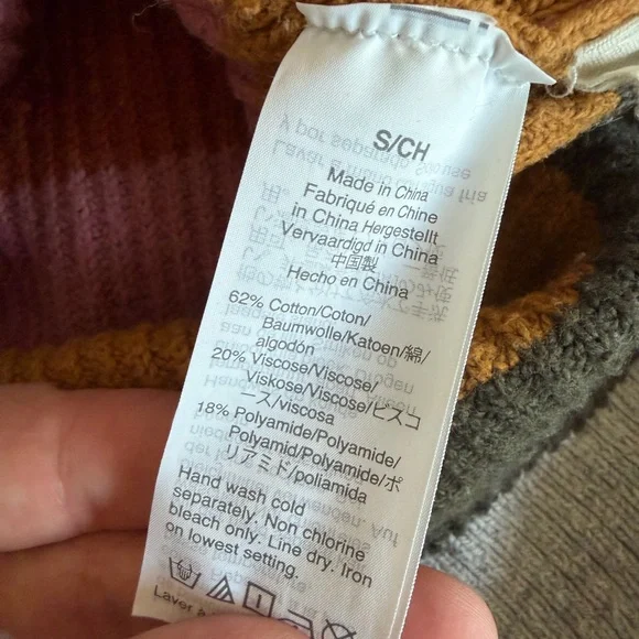 Madewell Women's Sweater in Orange, Pink, and White Stripes - Picture 3 of 3